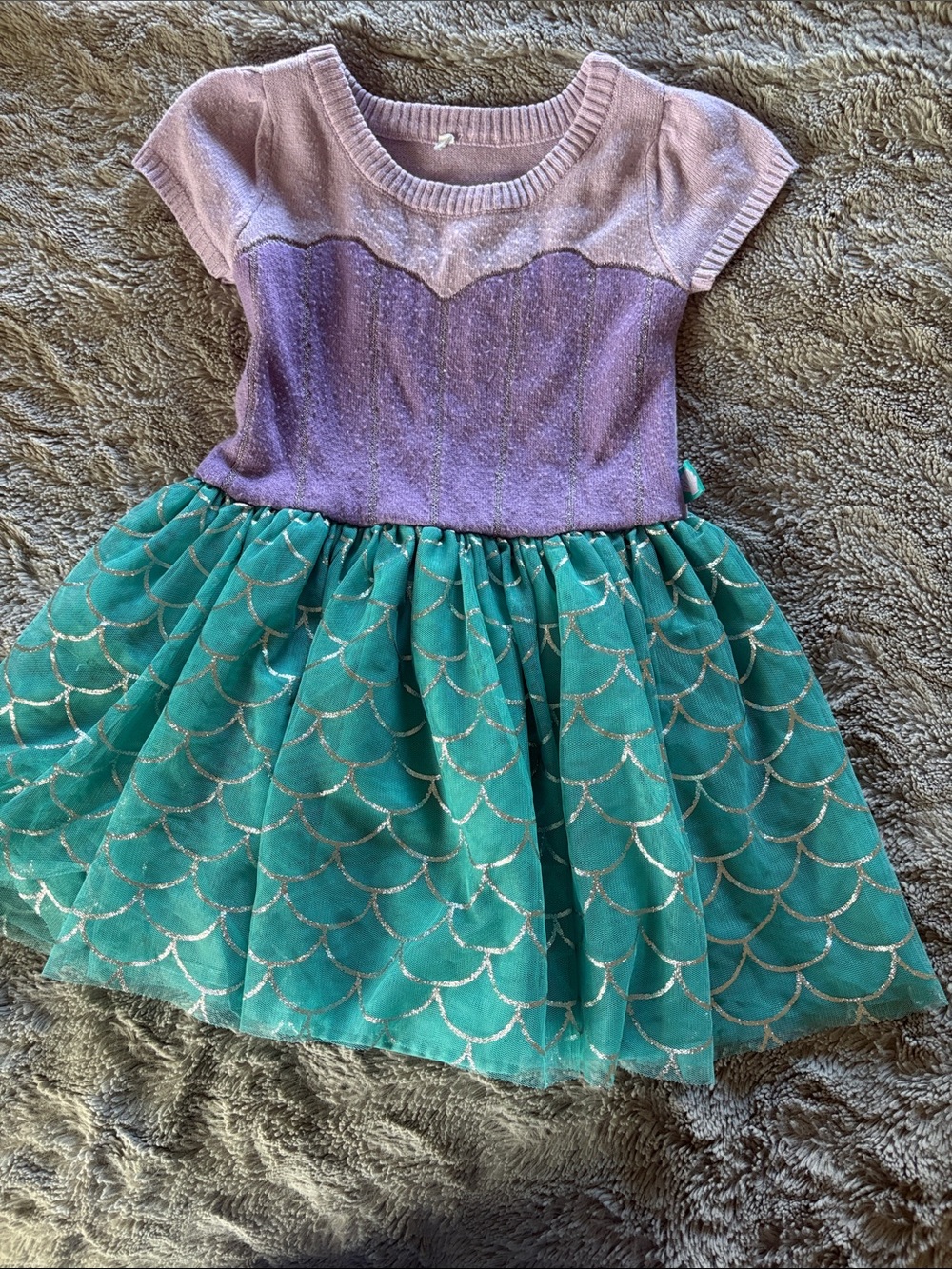 Disney Purple and Teal Sparkle Mermaid Sweater Dress